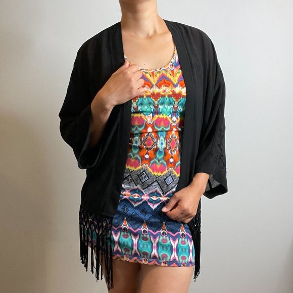 Forever 21 Contemporary Kimono with Tassels -M- - Picture 7 of 7